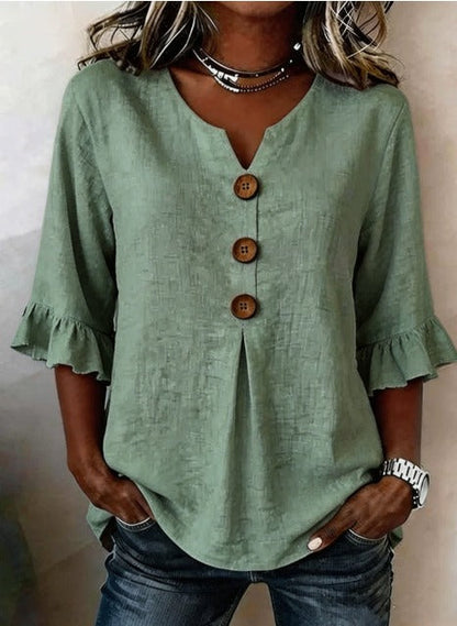 Sofia | Blusa Abbottonata con Volant