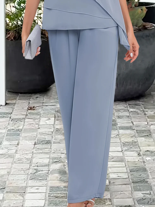 Nina | Completo con Camicia Asimmetrica a Strati e Pantaloni Ampi