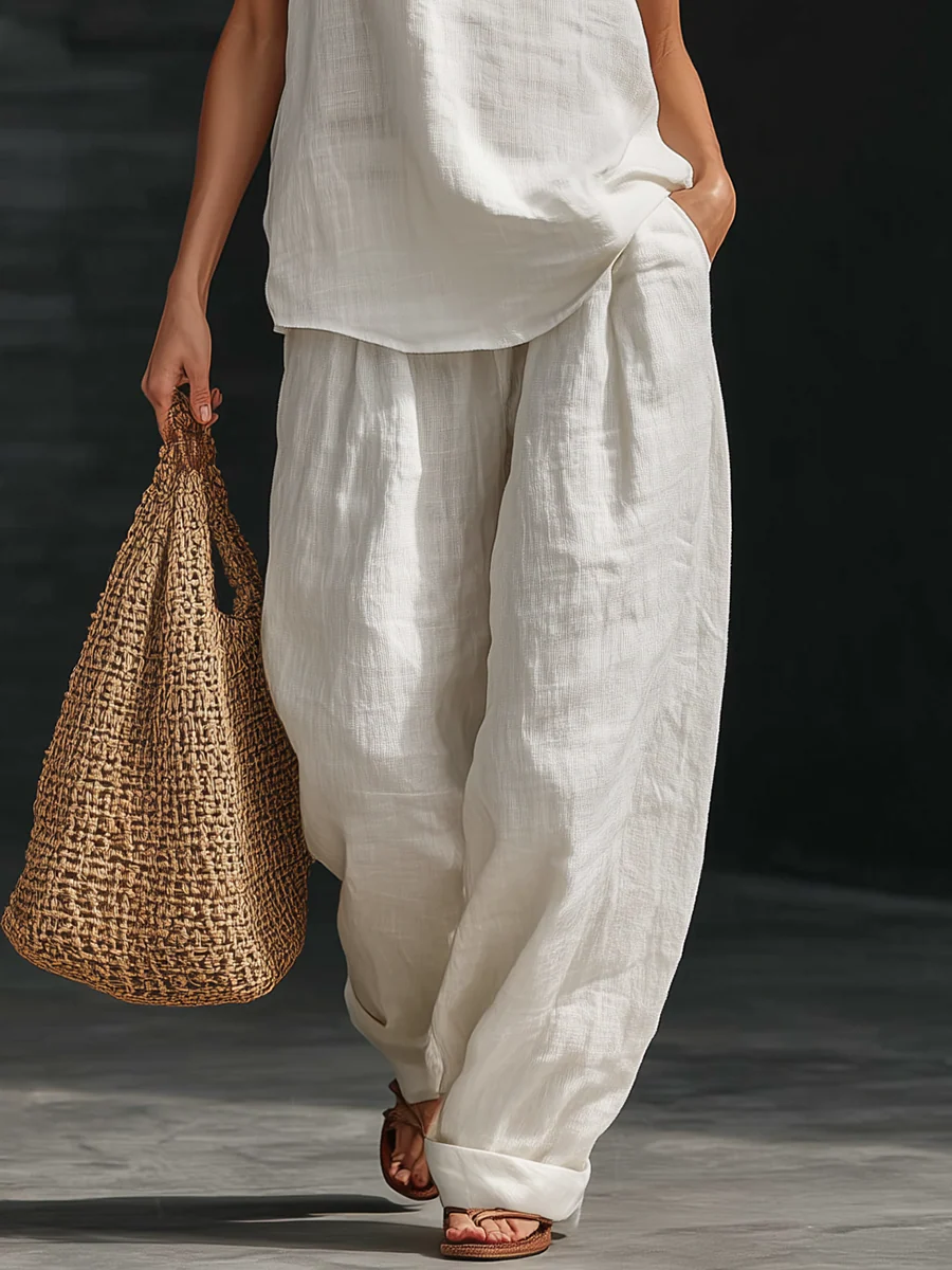 Zoe | Completo Smanicato con Pantaloni Ampi