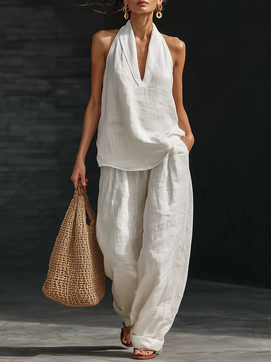 Zoe | Completo Smanicato con Pantaloni Ampi