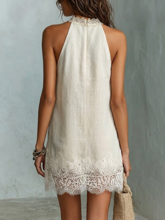 Bianca | Mini Abito all’Americana Chic Bianco Panna