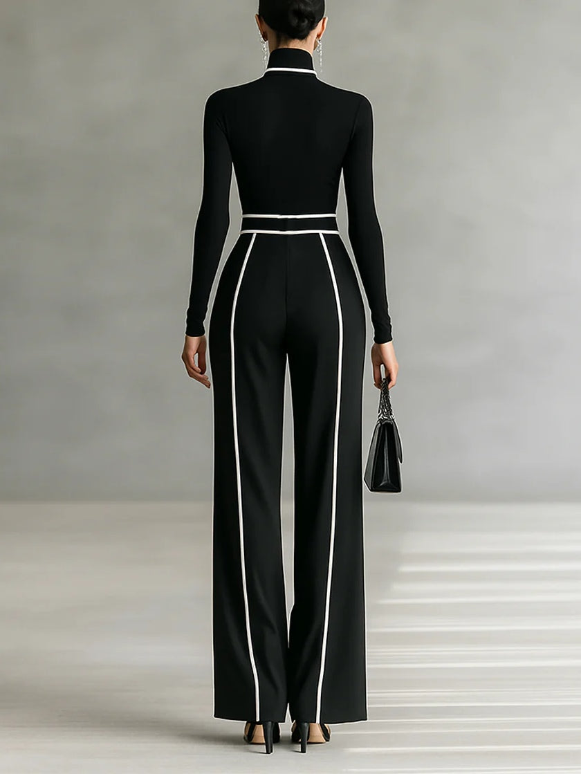 Emma | Completo Elegante con Collo Alto e Pantaloni Ampi