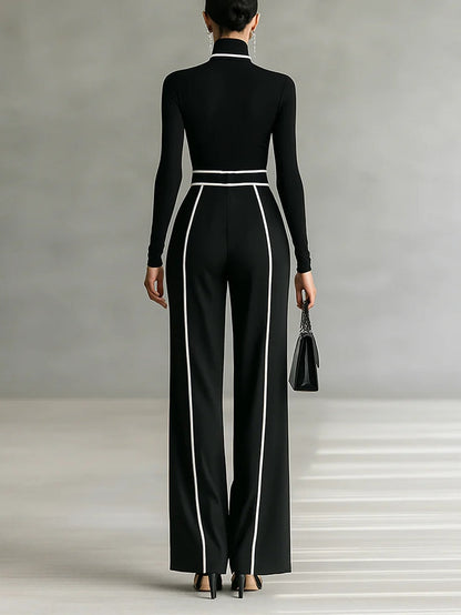 Emma | Completo Elegante con Collo Alto e Pantaloni Ampi