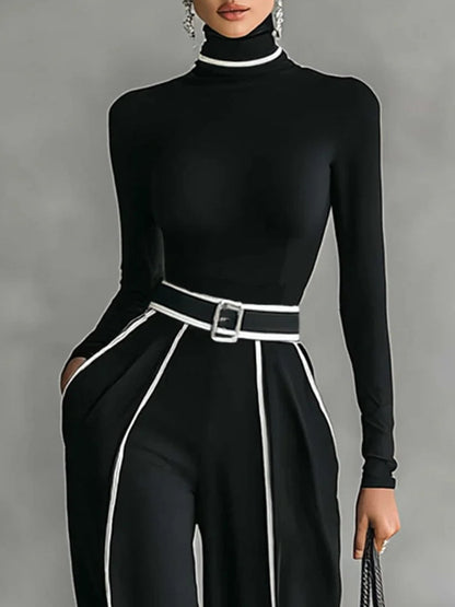 Emma | Completo Elegante con Collo Alto e Pantaloni Ampi