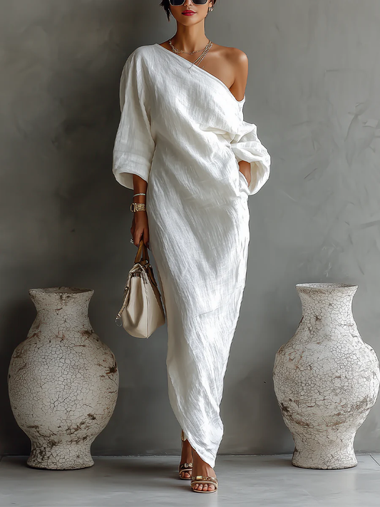 Elisa | Abito Lungo Asimmetrico ed Elegante