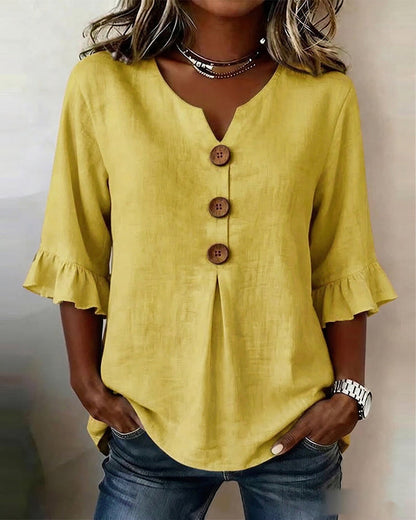 Sofia | Blusa Abbottonata con Volant
