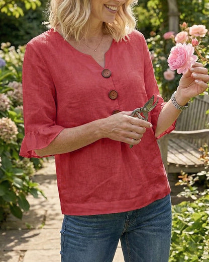 Sofia | Blusa Abbottonata con Volant