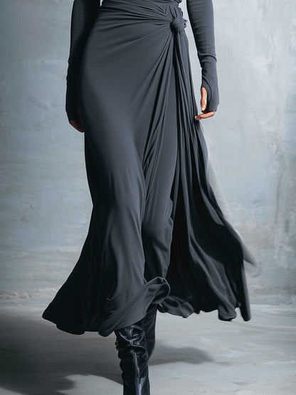 Naiara | Abito Maxi con Nodo Laterale