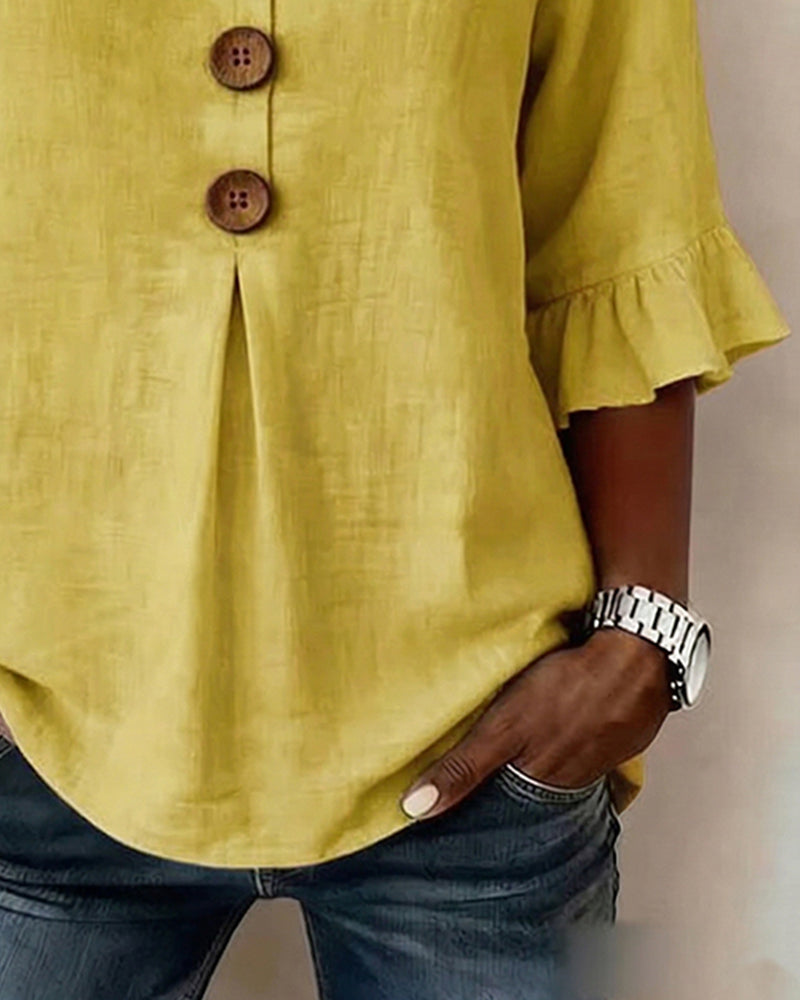 Sofia | Blusa Abbottonata con Volant