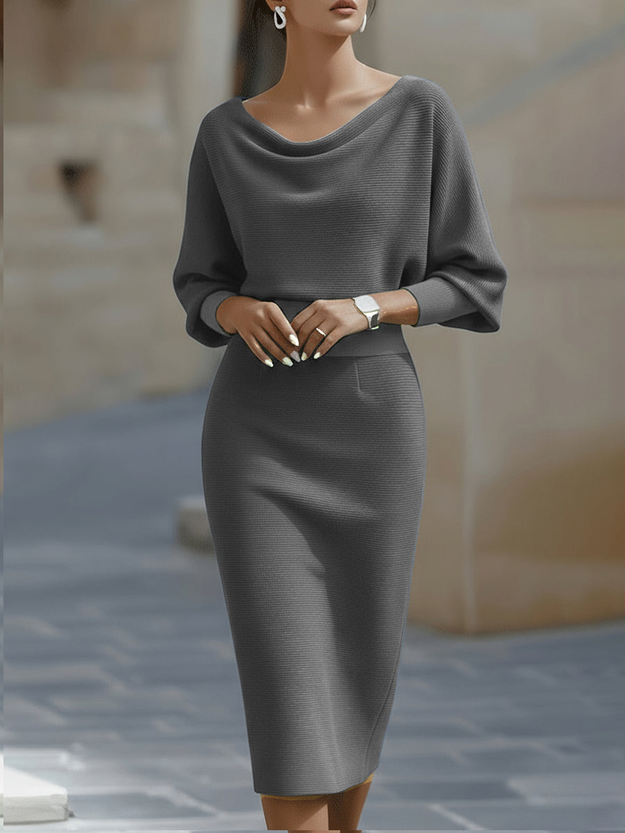 Alice | Abito Midi Drappeggiato Bianco