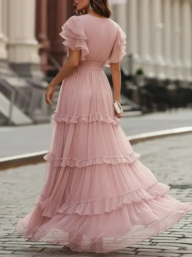 Susetta | Abito Lungo Romantico Rosa Cipria