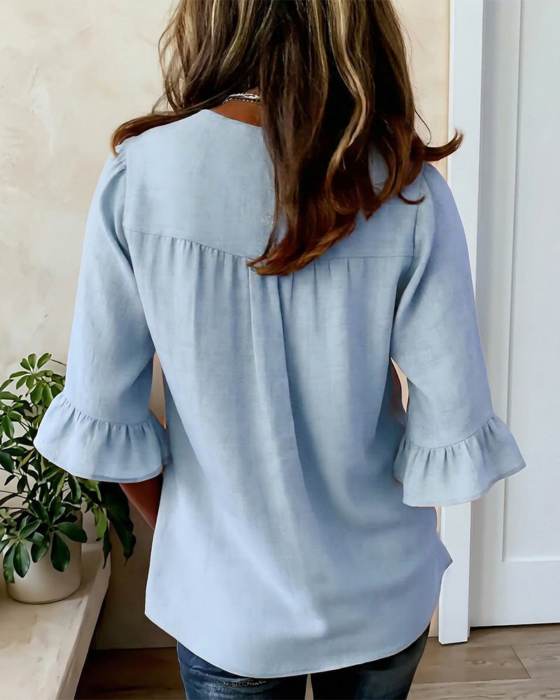 Sofia | Blusa Abbottonata con Volant