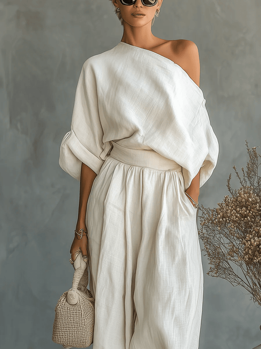 Mila | Completo 2 Pezzi con Scollo alla Bardot