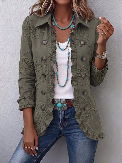 Faustina | Giacca Utility Boho Ricamata a Fiori