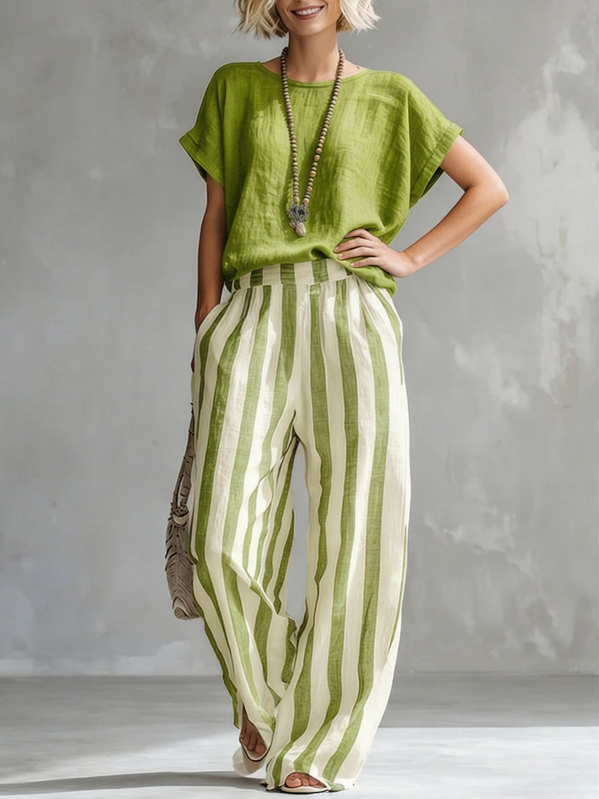 Ines | Completo Due Pezzi a Righe Casual
