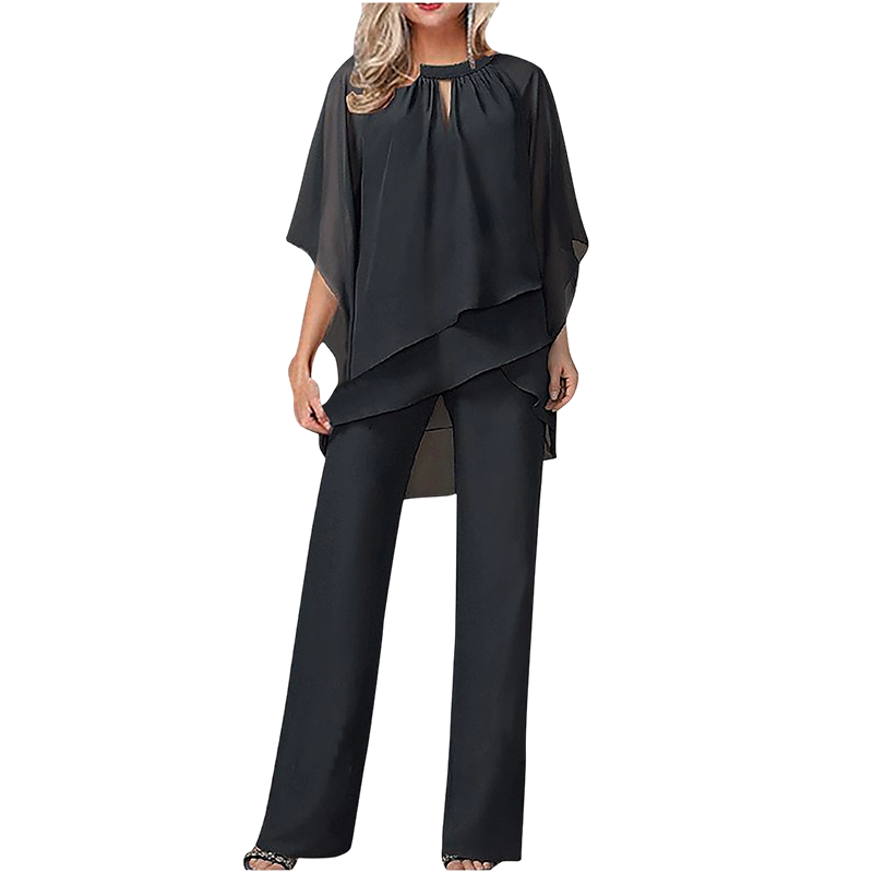 Giannina | Completo con Camicia Asimmetrica a Strati e Pantaloni Ampi