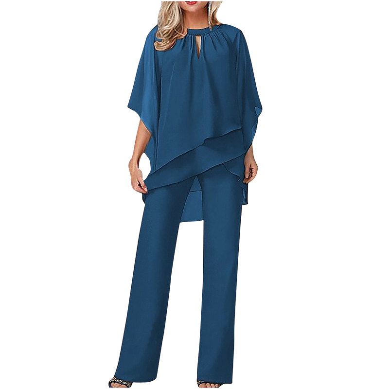 Giannina | Completo con Camicia Asimmetrica a Strati e Pantaloni Ampi